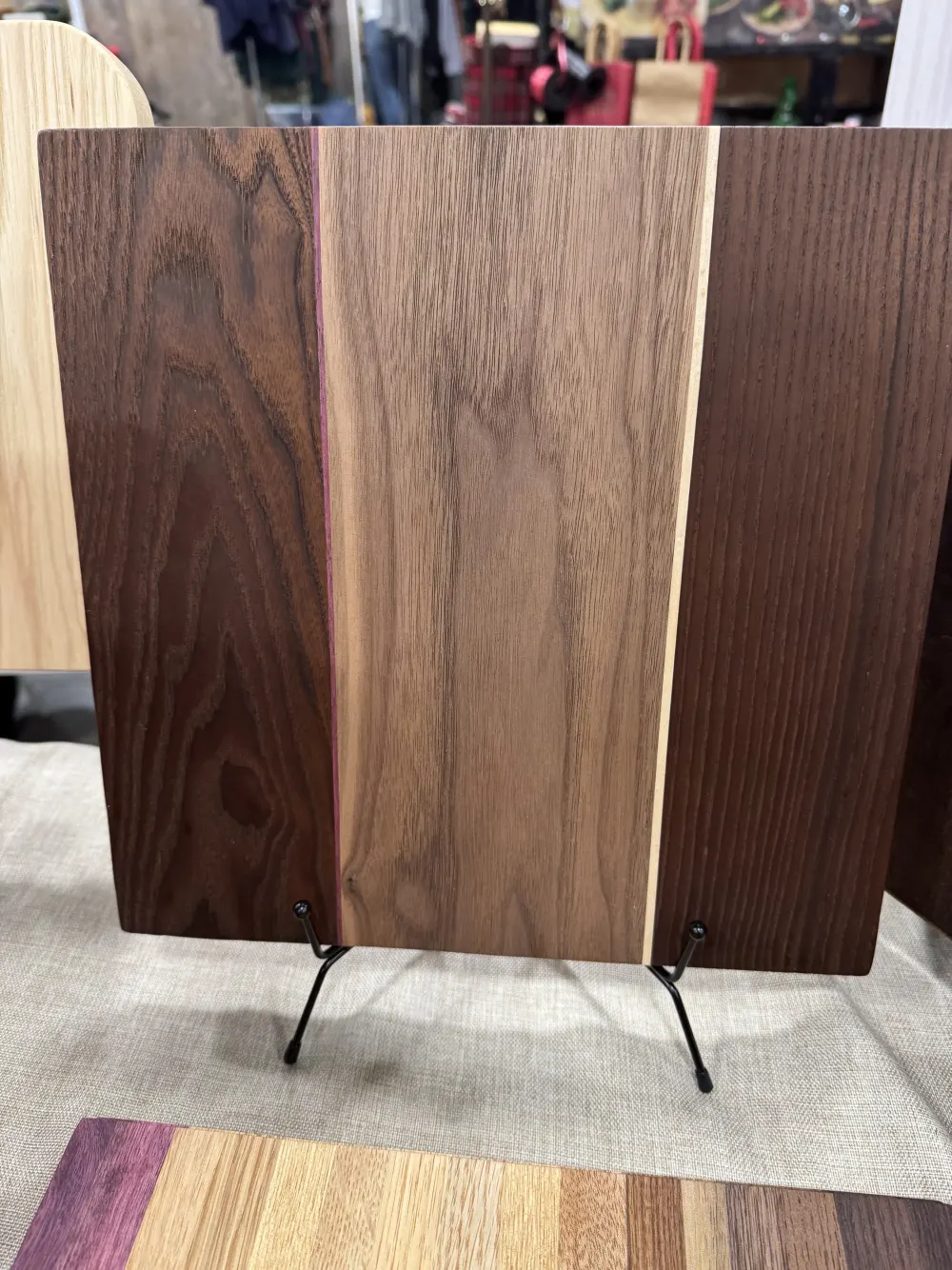 Square charcuterie board handmade by Wood Dust Creations